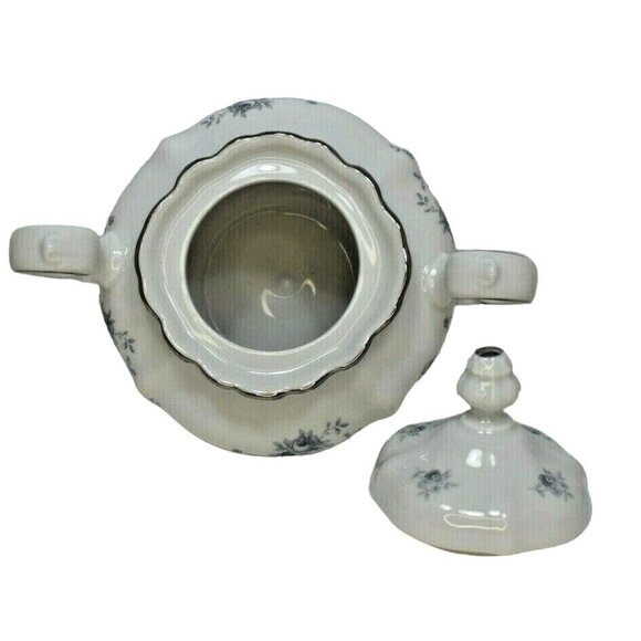 Johann Haviland Blue Garland Decorative Sugar Bowl and Lid Bavaria Germany - Picture 4 of 6